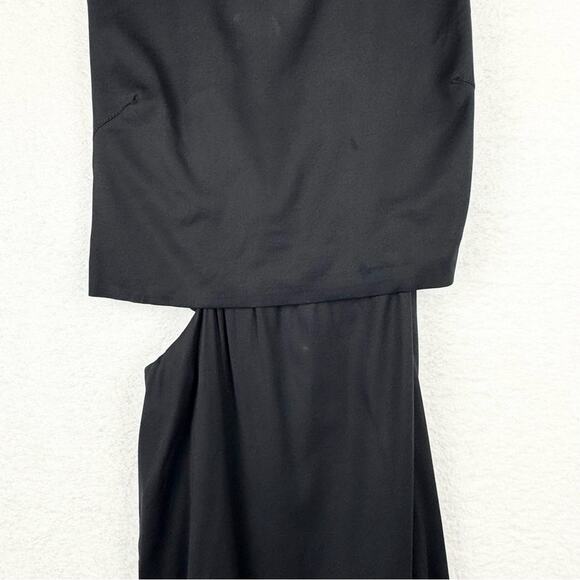 Helmut Lang Womens Black Sleeveless Side Cutout Layered Sheath Dress 0 Cocktail - Picture 4 of 16